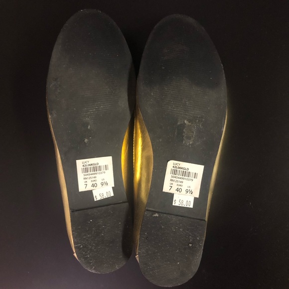 TOPSHOP Gold Cuffed Loafers - Picture 4 of 5